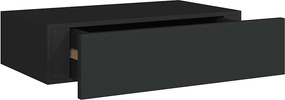 vidaXL fekete falra szerelhető fiókos polc 40 x 23,5 x 10 cm