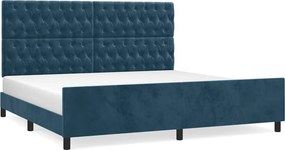 vidaXL sötétkék bársony ágykeret matrac nélkül 200x200 cm