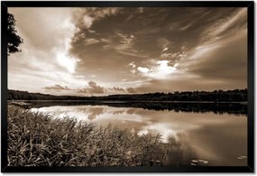 Poszterek keretben 60x40 Sephia Tájkép Tó