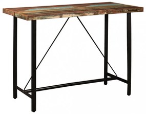 7-részes tömör újrahasznosított fa és valódi bőr bárgarnitúra