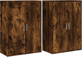 vidaXL 2 db füstös tölgy színű szerelt fa tálalószekrény 60x31x84 cm