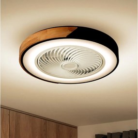 Brilagi LED dimmeres lámpa ventilátorral 30W 230V 3000-6500K fekete/tölgy +távirányító