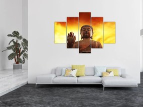 Kép - Buddha piros és sárga háttérrel (150x105 cm)