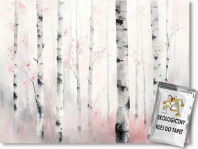 Fotótapéta Flizelina Tájkép Erdő Fák Nyírfa Ősz Köd 208x146 ragasztó