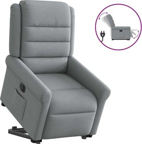 vidaXL elektromos felállást segítő világosszürke szövet dönthető fotel
