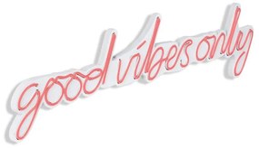 Műanyag LED-es fali dekoráció, Good Vibes Only - Pink