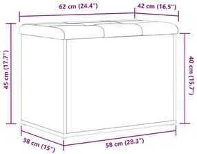 Tárolópad Fekete Tölgy 60x40x45 cm Műanyag