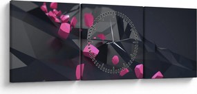 A 3D absztrakció képe (órával) (90x30 cm)