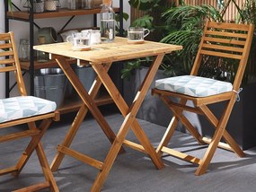 Bistro szett FIJI (masszív) (világosbarna) (kék párnákkal). 1019217