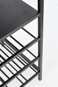 Fekete fém bortartó szekrény palackok száma 15, 48,5x84,5x34 cm Isaac – Yes Everyday