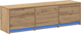 vidaXL TV szekrény LED világítással Művészi tölgy 140 x 34 x 40 cm