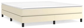 krémszínű műbőr rugós ágykeret 160x200 cm