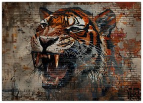 Üveg kép - Téglatigris (70x50 cm)