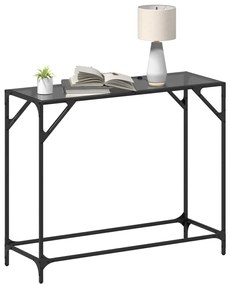 acél tálalóasztal fekete üveglappal 98 x 35 x 81 cm