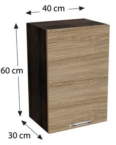 Salandra Elemes konyha 1 ajtós felsőszekrény sonoma 40 x 60 x 30 cm