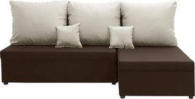 BODZO Kinyitható sarokkanapé Sötétbarna/krém
