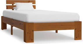 vidaXL mézbarna tömör fenyőfa ágykeret 90 x 200 cm