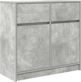 vidaXL betonszürke szerelt fa tálalószekrény fiókos 80x34x76 cm