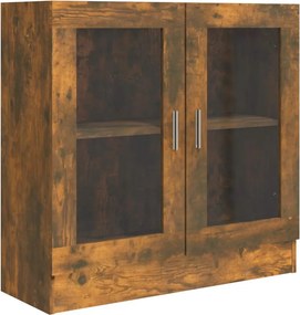vidaXL füstös tölgy színű szerelt fa vitrinszekrény 82,5x30,5x80 cm