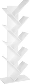 Könyvespolc, állópolc, fehér 50x25x141cm