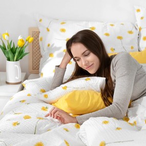 Goldea krepp ágyneműhuzat - pitypangok 140 x 200 és 70 x 90 cm