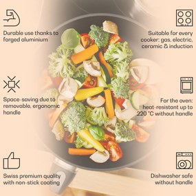 Klarstein Noto Endurance, serpenyő készlet, kovácsolt alumínium, 3 méret, 2 filcvédővel