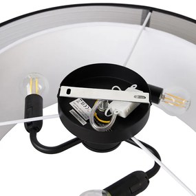 Modern mennyezeti lámpa fekete fehérrel 50 cm 3-lámpás - Drum Duo