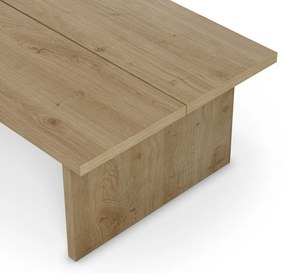 Natúr színű dohányzóasztal tölgyfa dekoros asztallappal 70x120 cm Loana – Marckeric