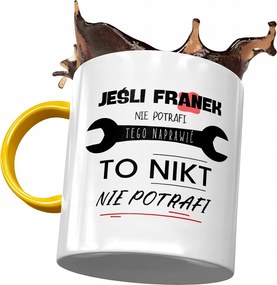 Sárga bögre Ferenc Frank Kollégáknak Ajándék Nyomtatott Fotóval