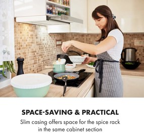 Klarstein Mariana 60, kihúzható páraelszívó, 60 cm, 500 m³/ó, elszívás, LED, fehér