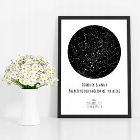 Csillagtérkép Személyre szabott Poszter Égtérkép 40x50cm Valentin nap