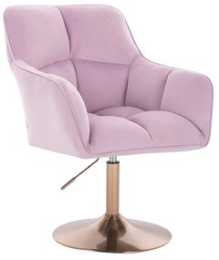 HR550N Halványlila modern velúr szék arany lábbal