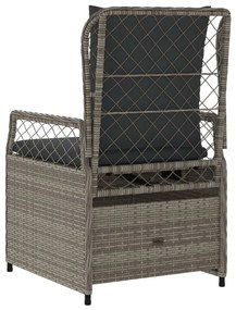 2 db szürke polyrattan dönthető kerti szék