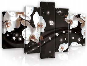 Vászonkép 5 Részes Orchidea Vászon Virágok Falra Hálószoba Nagy 170x100