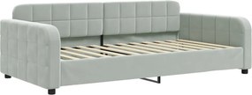 vidaXL világosszürke bársony kanapéágy 100 x 200 cm
