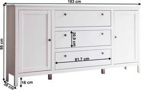 Komód 2D3S, fehér, OLJE