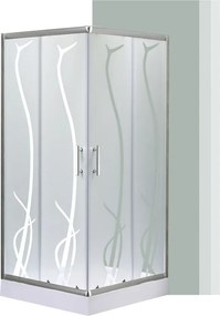 Spirit Bamboo 80x80 cm szögletes zuhanykabin, zuhanytálcával