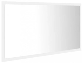 fehér akril LED-es fürdőszobai tükör 80 x 8,5 x 37 cm