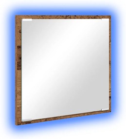 LED Fürdőszoba Tükör Régi Fa 40x8.5x37 cm Műanyag Fa