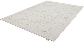 Világosszürke gyapjú szőnyeg 133x190 cm Morphic – Agnella