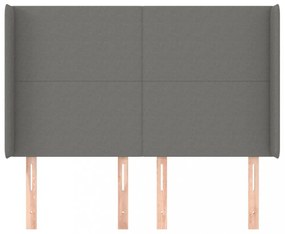 sötétszürke szövet fejtámla szárnyakkal 147x16x118/128 cm