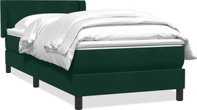 vidaXL sötétzöld bársony rugós ágy matraccal 80x220 cm