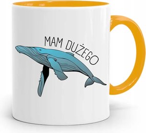 Sárga Bögre Vicces Van Egy Nagy Ajándékom fényképes nyomtatással