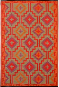Lhasa Orange & Violet narancssárga-lila kétoldalas kültéri szőnyeg újrahasznosított műanyagból, 90 x 150 cm - Fab Hab