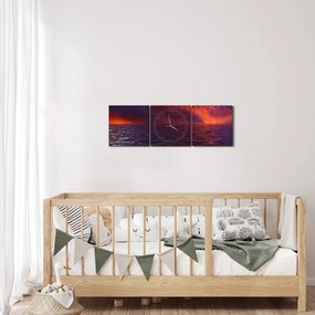 Tengeri kép a madarakkal (órával) (90x30 cm)