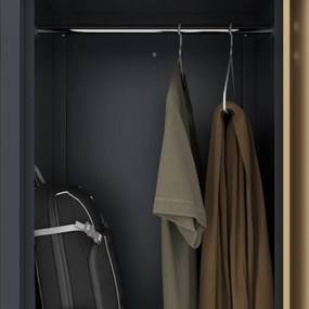 Fémszekrény JULIA, 800 x 1850 x 450 mm, Eco Design: antracit/ diófa színben