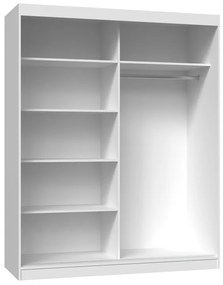 IGA 120 tolóajtós gardróbszekrény, díszcsíkozott, 160x200x61 cm, fehér