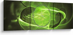 Modern absztrakt kép (órával) (90x30 cm)