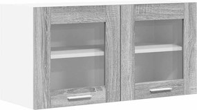 vidaXL Függő szekrény Szürke Sonoma és fehér 80 x 31 x 40 cm Faanyag