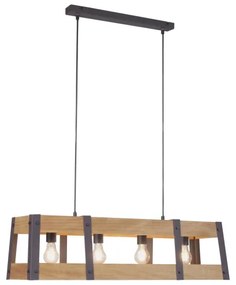 Leuchten Direkt 15721-79 - Csillár zsinóron CRATE 4xE27/60W/230V